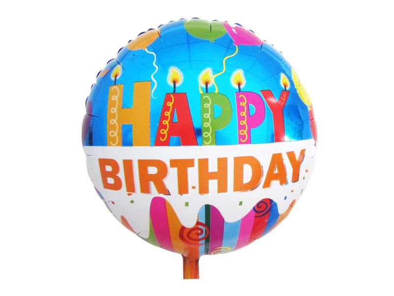 Balon foliowy "Happy Birthday (świeczki)", 45 cm (18 cali)