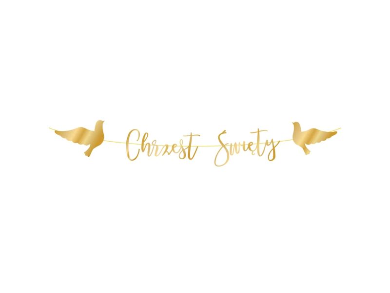 Baner na Chrzest Święty, 150 cm, złoty