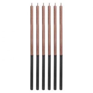 Świeczki urodzinowe "Platinum", różowo-złote, 6 szt.