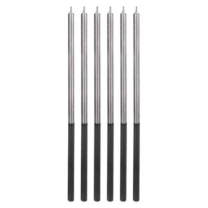 Świeczki urodzinowe "Platinum", srebrne, 6 szt.