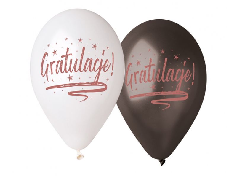 Zestaw balonów z napisem "Gratulacje!", 13 cali, 5 szt.