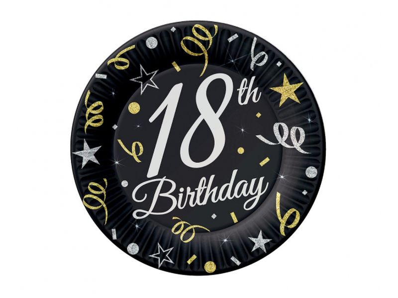 Talerzyki, B&C 18 Birthday, 18 cm, 8 szt.