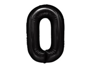 Balon foliowy "cyfra 0", czarna, 100 cm