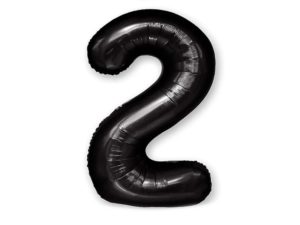 Balon foliowy "cyfra 2", czarna, 100 cm