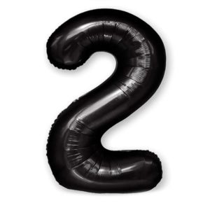 Balon foliowy "cyfra 2", czarna, 100 cm