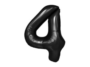 Balon foliowy "cyfra 4", czarna, 100 cm