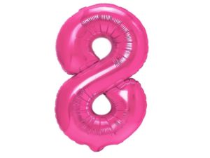 Balon foliowy "cyfra 8", ciemno różowa, 100 cm