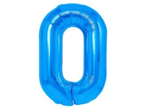 Balon foliowy "cyfra 0", ciemno niebieska, 100 cm