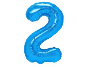 Balon foliowy "cyfra 2", ciemno niebieska, 100 cm