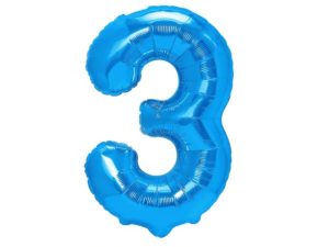 Balon foliowy "cyfra 3", ciemno niebieska, 100 cm