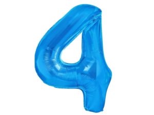 Balon foliowy "cyfra 4", ciemno niebieska, 100 cm