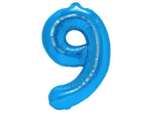 Balon foliowy "cyfra 9", ciemno niebieska, 100 cm