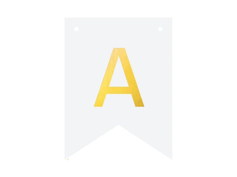 Baner DIY, 16 cm, biały, literka "A"