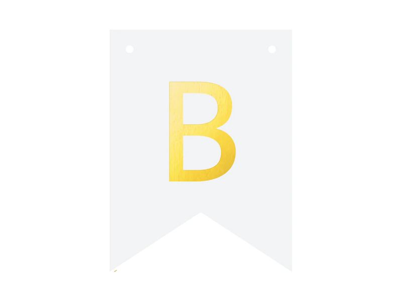 Baner DIY, 16 cm, biały, literka "B"