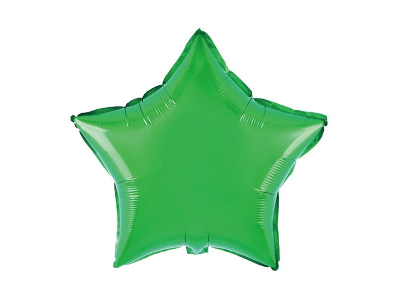 Balon foliowy gwiazda, zielony, 45 cm (18 cali)
