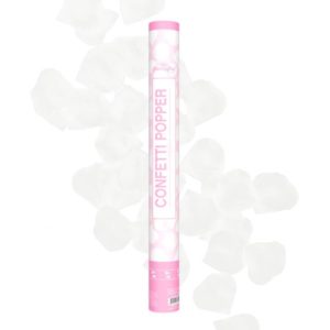 Konfetti pneumatyczne, białe płatki róż, 60 cm