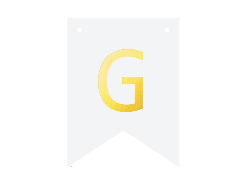 Baner DIY, 16 cm, biały, literka "G"