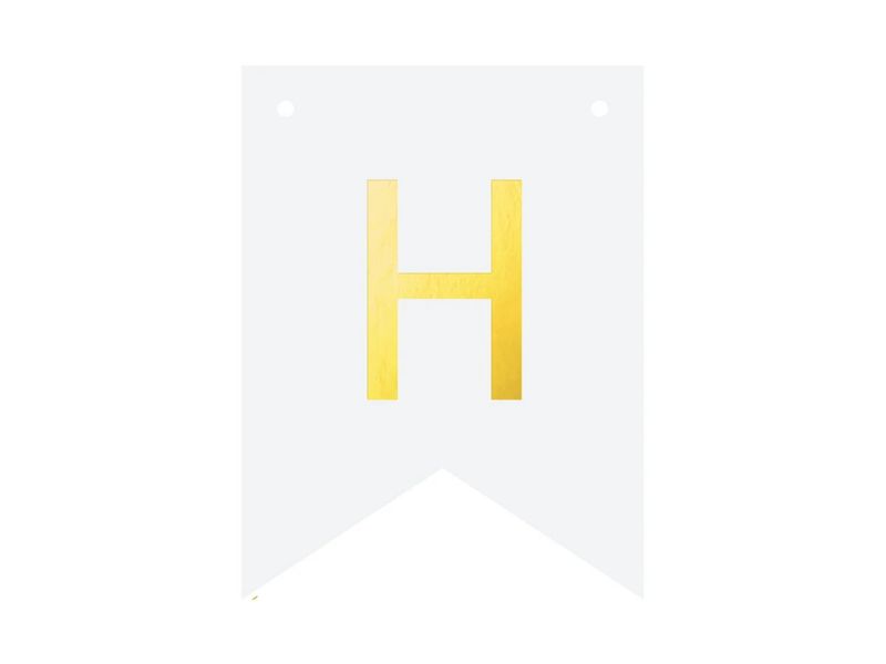 Baner DIY, 16 cm, biały, literka "H"