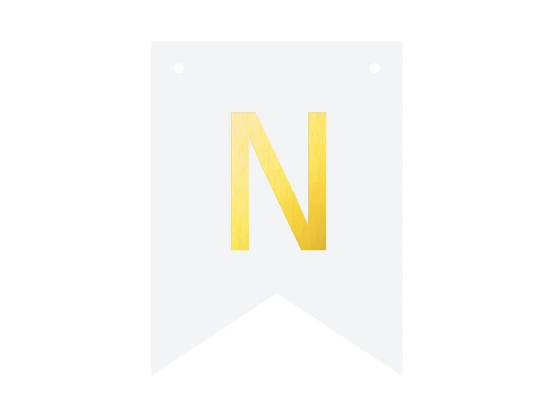 Baner DIY, 16 cm, biały, literka "N"