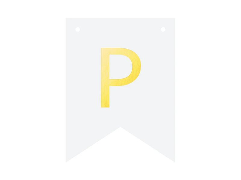 Baner DIY, 16 cm, biały, literka "P"