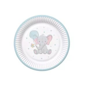 Talerzyki, Słonik z niebieskim balonikiem, 18 cm, 8 szt.