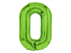Balon foliowy "cyfra 0", zielona, 100 cm