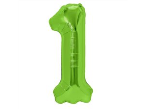 Balon foliowy "cyfra 1", zielona, 100 cm