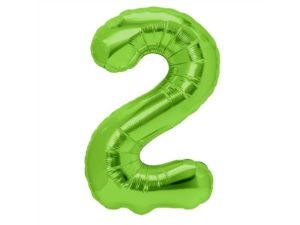 Balon foliowy "cyfra 2", zielona, 100 cm