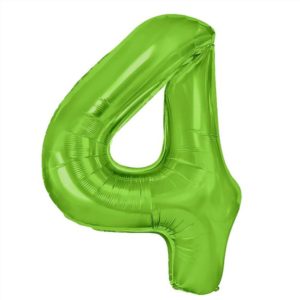 Balon foliowy "cyfra 4", zielona, 100 cm