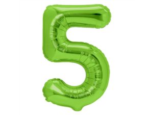 Balon foliowy "cyfra 5", zielona, 100 cm