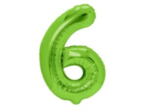 Balon foliowy "cyfra 6", zielona, 100 cm