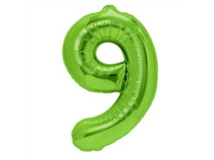 Balon foliowy "cyfra 9", zielona, 100 cm