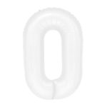 Balon foliowy "cyfra 0", biała, 100 cm