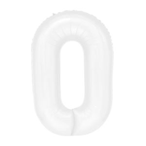 Balon foliowy "cyfra 0", biała, 100 cm