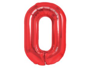 Balon foliowy "cyfra 0", czerwona, 100 cm