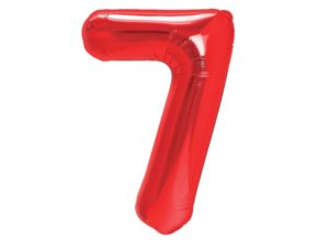 Balon foliowy "cyfra 7", czerwona, 100 cm