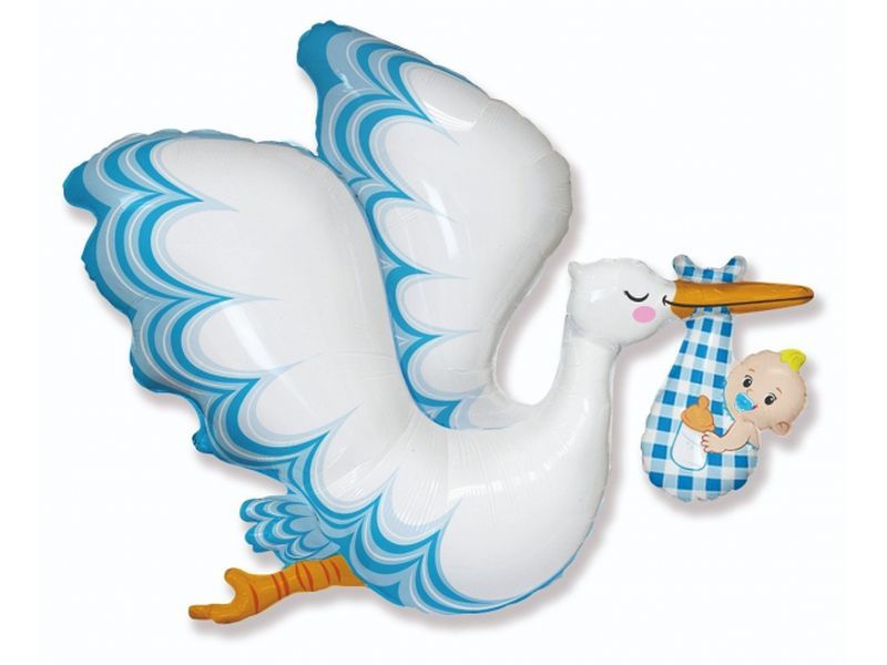 Balon foliowy, „Bocian Baby Boy”, 24 cale