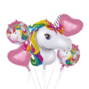 Zestaw balonów, Jednorożec (Unicorn), 5 szt.