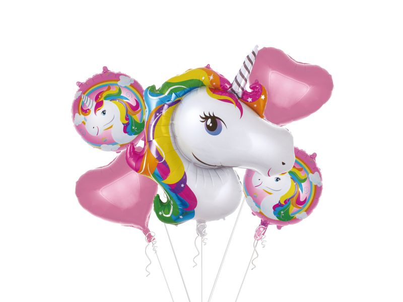Zestaw balonów, Jednorożec (Unicorn), 5 szt.