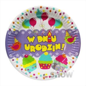Talerzyki, W Dniu urodzin, baloniki, 18 cm, 6 szt.