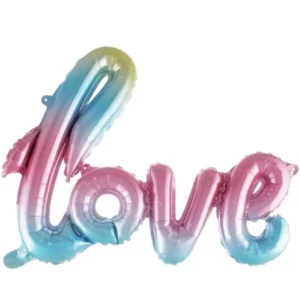 Zestaw balonów foliowych, napis "Love", kolorowy, 100 cm x 70 cm