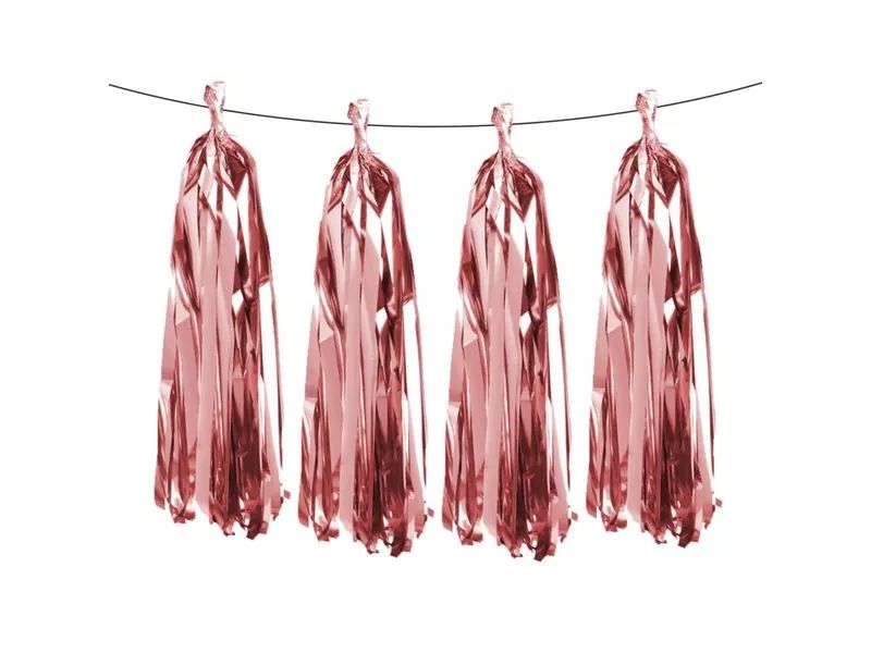 Girlanda imprezowa, frędzle, różowo złoty (rose gold)
