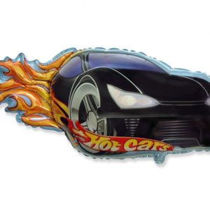Balon foliowy "Hot Car (Gorący samochód) - transparent", czarny, 24 cale