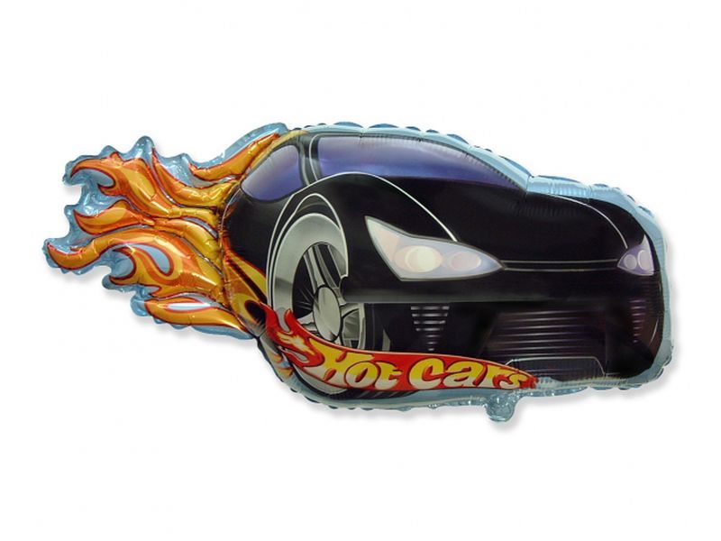 Balon foliowy "Hot Car (Gorący samochód) - transparent", czarny, 24 cale