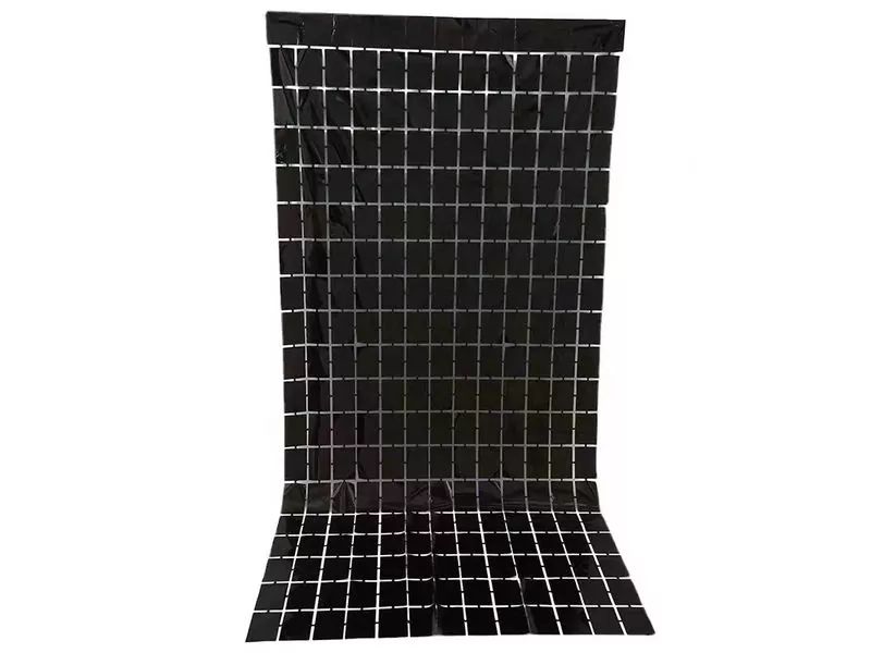 Kurtyna dekoracyjna imprezowa, panelowa, czarna, 100 cm x 200 cm