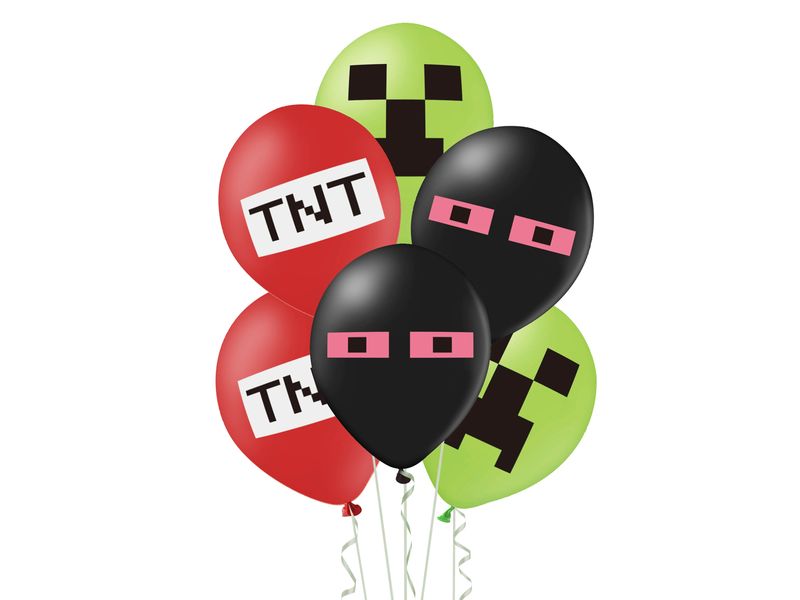 Zestaw balonów "Minecraft - TNT" mix kolor, 12 cali, 12 szt.