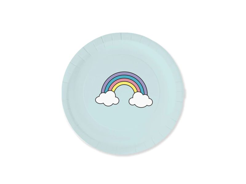 Talerzyki, Jednorożec z tęczą, 18 cm, 6 szt.