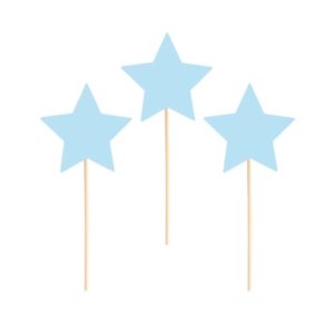 Pikery dekoracyjne, Gwiazdki, niebieski, 10 cm, 6 szt.