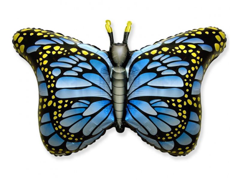 Balon foliowy "Motyl Monarcha", niebieski, 24 cale