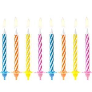 Świeczki urodzinowe kolorowe na tort, 10 szt.